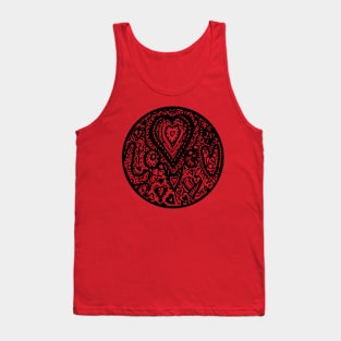 Valentine Circle of Hearts Aussie Tangle Transparent Tank Top